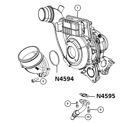 N4595 CHRYSLER     GASKET, TURBOCHARGED, 3.0TD (F)